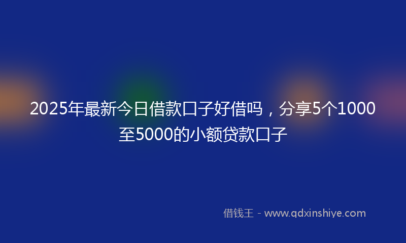 2025年最新今日借款口子好借吗，分享5个1000至5000的小额贷款口子