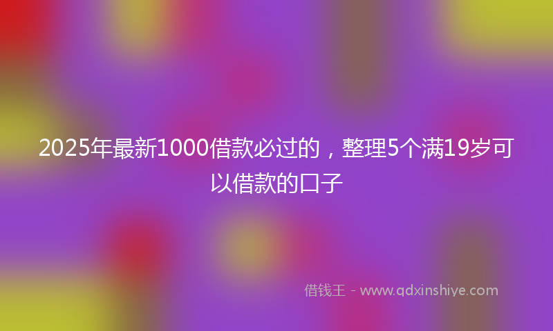 2025年最新1000借款必过的，整理5个满19岁可以借款的口子