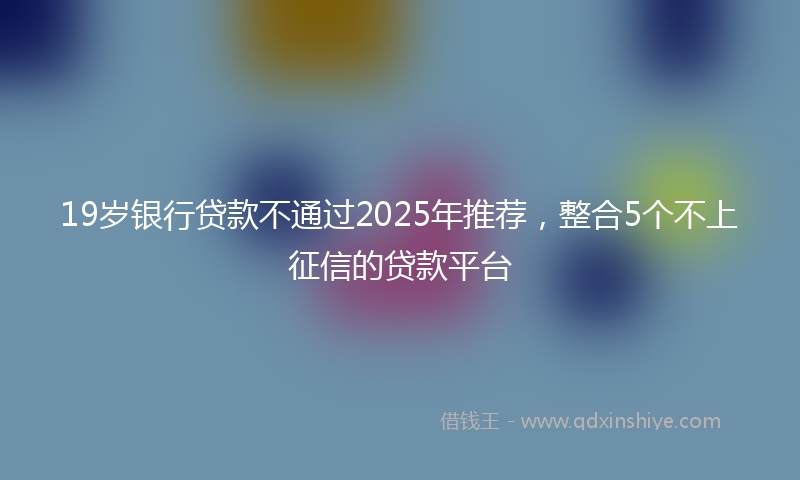 19岁银行贷款不通过2025年推荐，整合5个不上征信的贷款平台