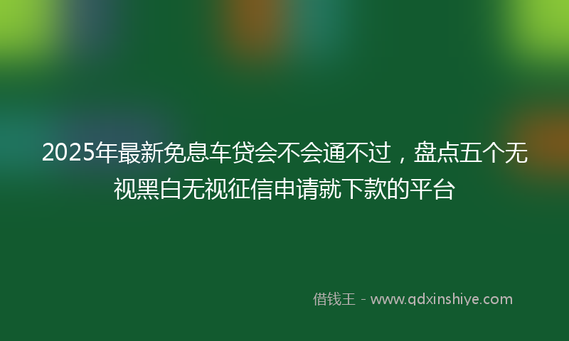 2025年最新免息车贷会不会通不过，盘点五个无视黑白无视征信申请就下款的平台