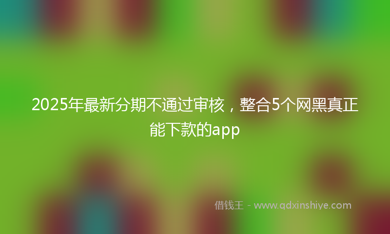 2025年最新分期不通过审核，整合5个网黑真正能下款的app