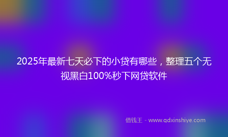 2025年最新七天必下的小贷有哪些，整理五个无视黑白100%秒下网贷软件