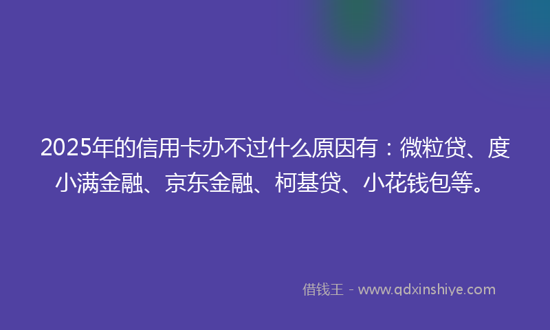 2025年的信用卡办不过什么原因有：微粒贷、度小满金融、京东金融、柯基贷、小花钱包等。