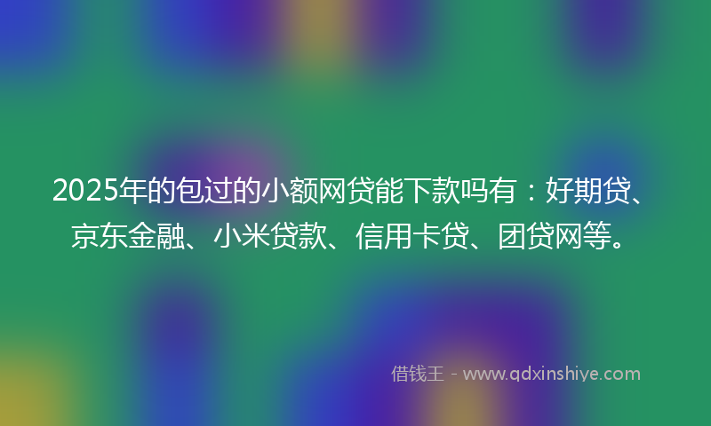 2025年的包过的小额网贷能下款吗有：好期贷、京东金融、小米贷款、信用卡贷、团贷网等。