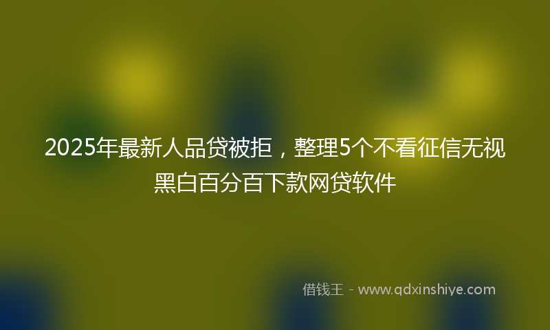 2025年最新人品贷被拒，整理5个不看征信无视黑白百分百下款网贷软件