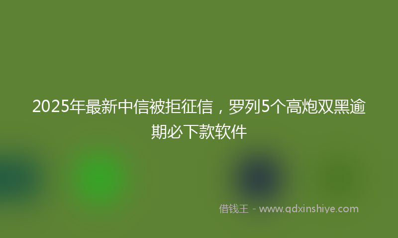 2025年最新中信被拒征信，罗列5个高炮双黑逾期必下款软件
