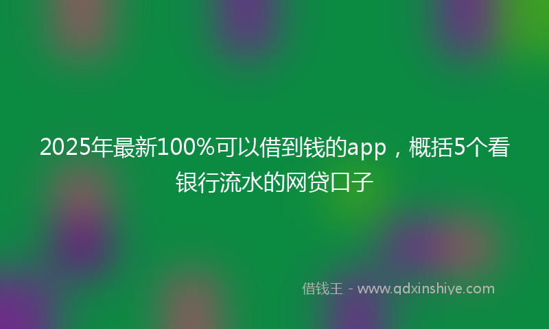 2025年最新100%可以借到钱的app，概括5个看银行流水的网贷口子