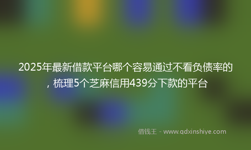 2025年最新借款平台哪个容易通过不看负债率的，梳理5个芝麻信用439分下款的平台