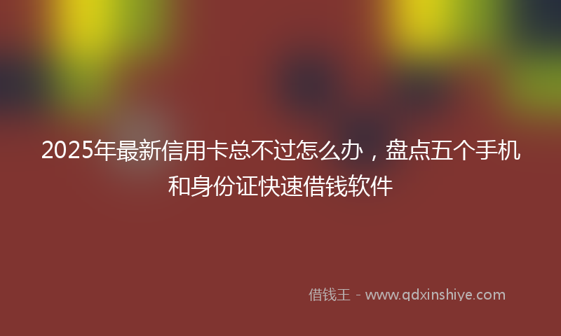 2025年最新信用卡总不过怎么办，盘点五个手机和身份证快速借钱软件