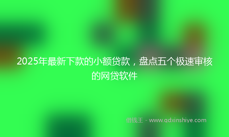 2025年最新下款的小额贷款，盘点五个极速审核的网贷软件