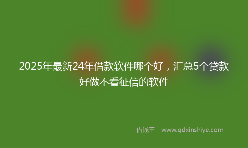 2025年最新24年借款软件哪个好，汇总5个贷款好做不看征信的软件