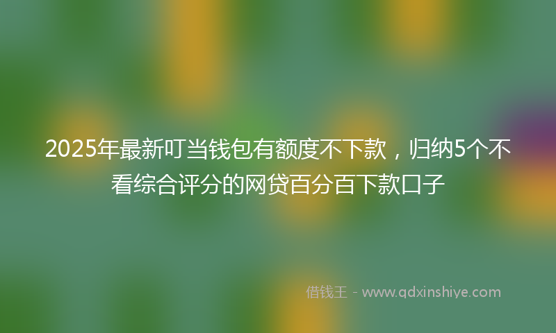 2025年最新叮当钱包有额度不下款，归纳5个不看综合评分的网贷百分百下款口子