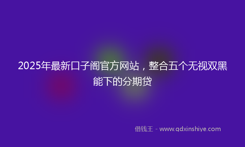 2025年最新口子阁官方网站，整合五个无视双黑能下的分期贷