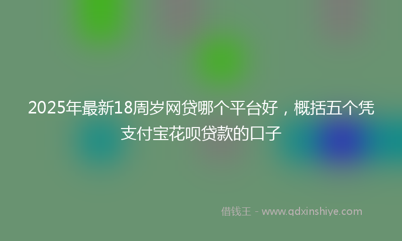 2025年最新18周岁网贷哪个平台好，概括五个凭支付宝花呗贷款的口子