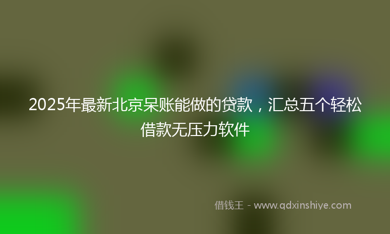 2025年最新北京呆账能做的贷款，汇总五个轻松借款无压力软件