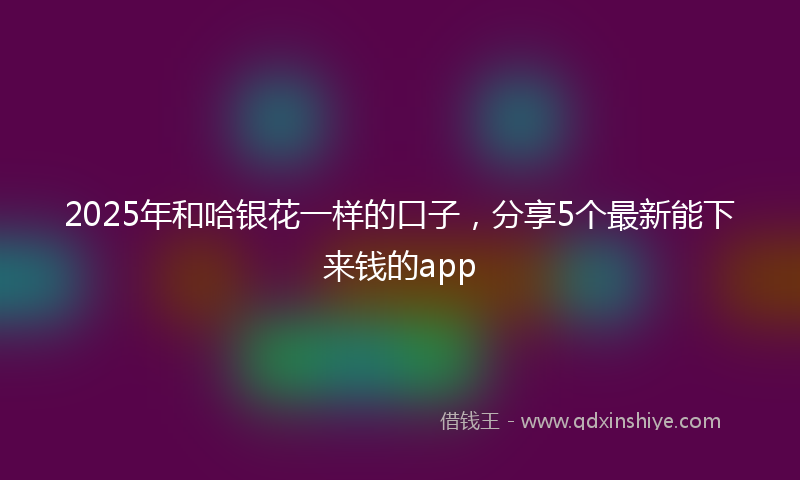 2025年和哈银花一样的口子，分享5个最新能下来钱的app