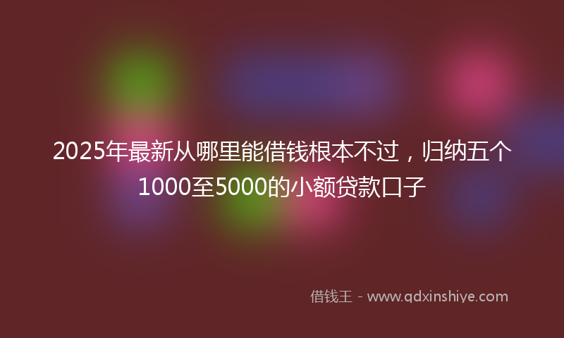 2025年最新从哪里能借钱根本不过，归纳五个1000至5000的小额贷款口子