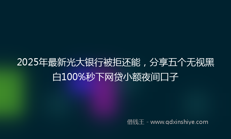 2025年最新光大银行被拒还能，分享五个无视黑白100%秒下网贷小额夜间口子