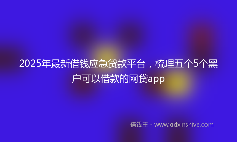 2025年最新借钱应急贷款平台，梳理五个5个黑户可以借款的网贷app