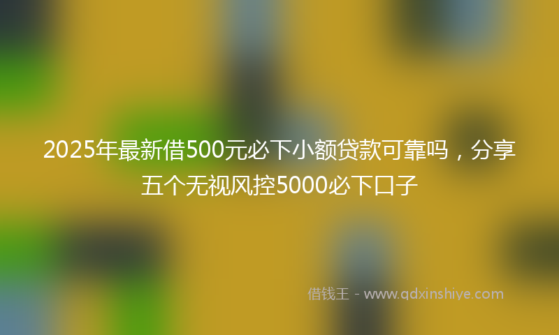 2025年最新借500元必下小额贷款可靠吗，分享五个无视风控5000必下口子
