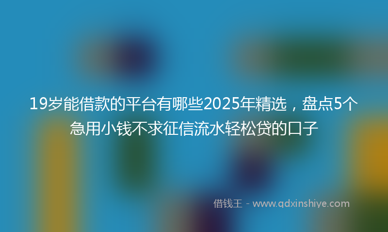 19岁能借款的平台有哪些2025年精选，盘点5个急用小钱不求征信流水轻松贷的口子