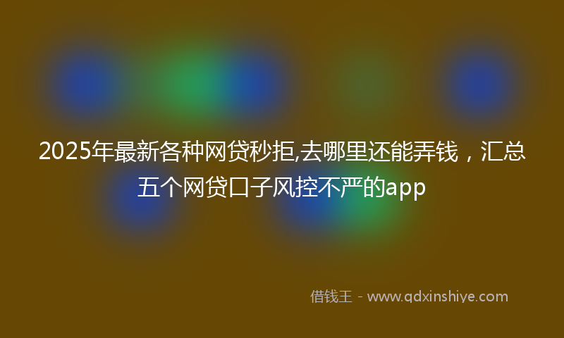 2025年最新各种网贷秒拒,去哪里还能弄钱，汇总五个网贷口子风控不严的app