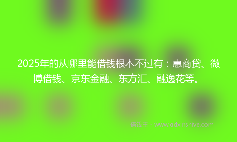2025年的从哪里能借钱根本不过有：惠商贷、微博借钱、京东金融、东方汇、融逸花等。