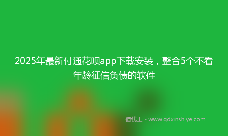 2025年最新付通花呗app下载安装，整合5个不看年龄征信负债的软件