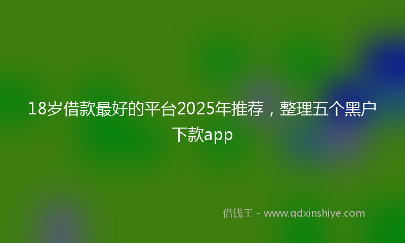 18岁借款最好的平台2025年推荐，整理五个黑户下款app