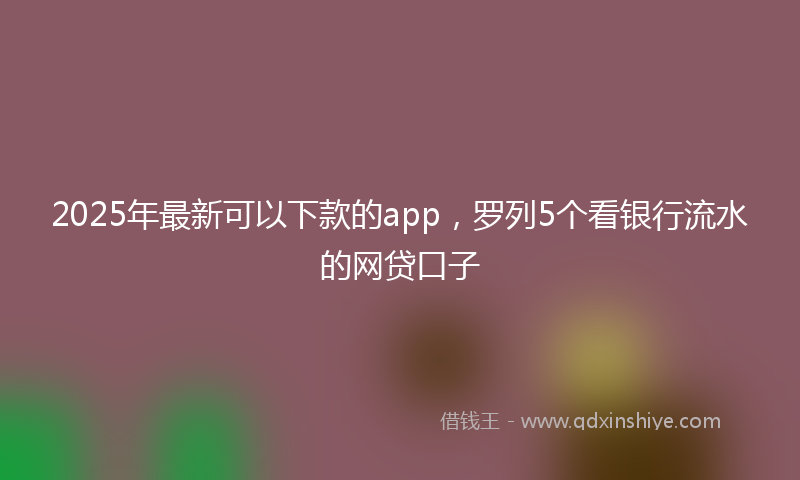 2025年最新可以下款的app，罗列5个看银行流水的网贷口子
