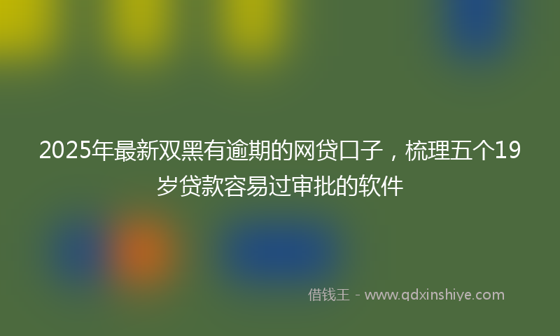 2025年最新双黑有逾期的网贷口子，梳理五个19岁贷款容易过审批的软件