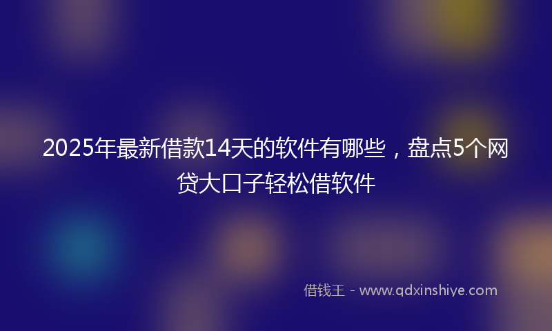2025年最新借款14天的软件有哪些，盘点5个网贷大口子轻松借软件