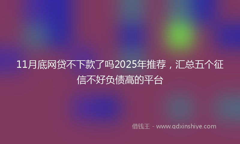 11月底网贷不下款了吗2025年推荐，汇总五个征信不好负债高的平台