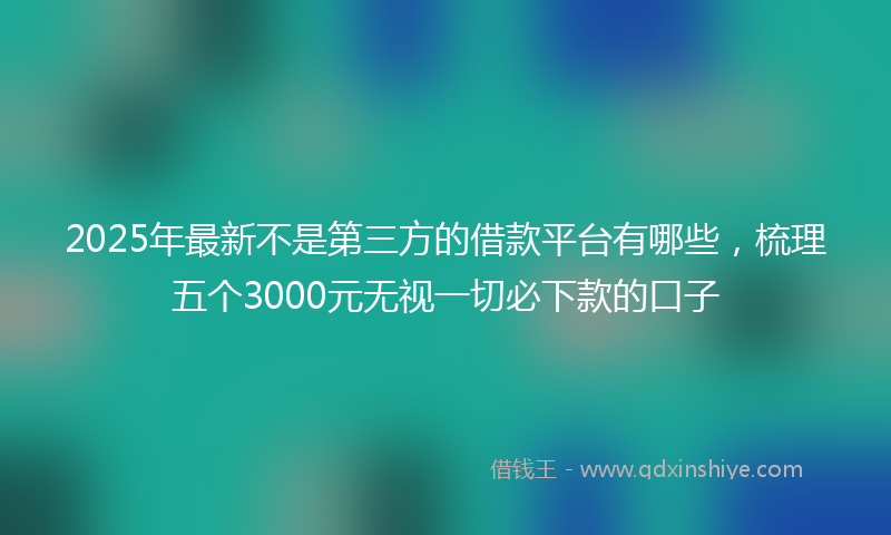2025年最新不是第三方的借款平台有哪些，梳理五个3000元无视一切必下款的口子