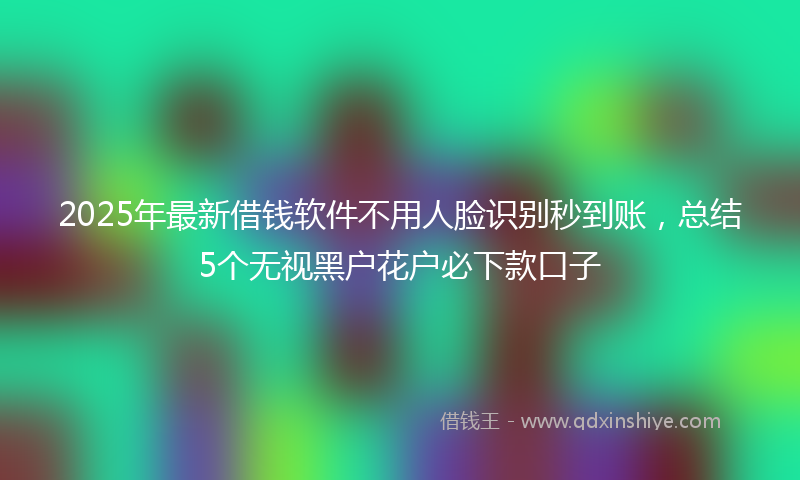 2025年最新借钱软件不用人脸识别秒到账，总结5个无视黑户花户必下款口子