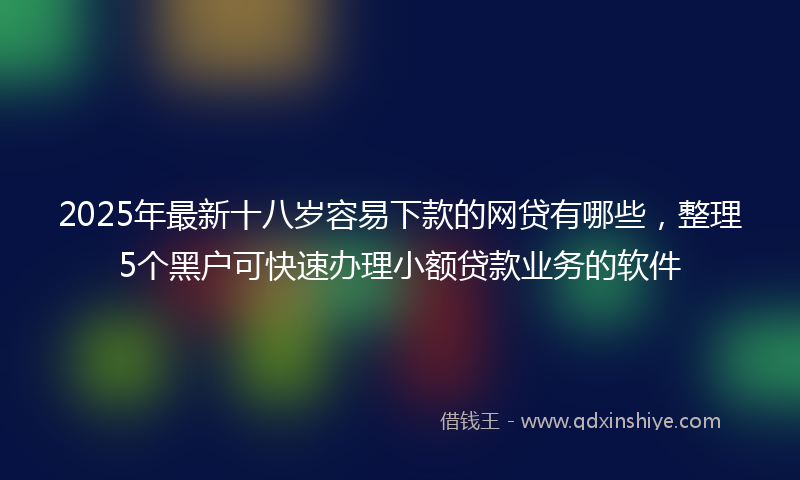 2025年最新十八岁容易下款的网贷有哪些，整理5个黑户可快速办理小额贷款业务的软件