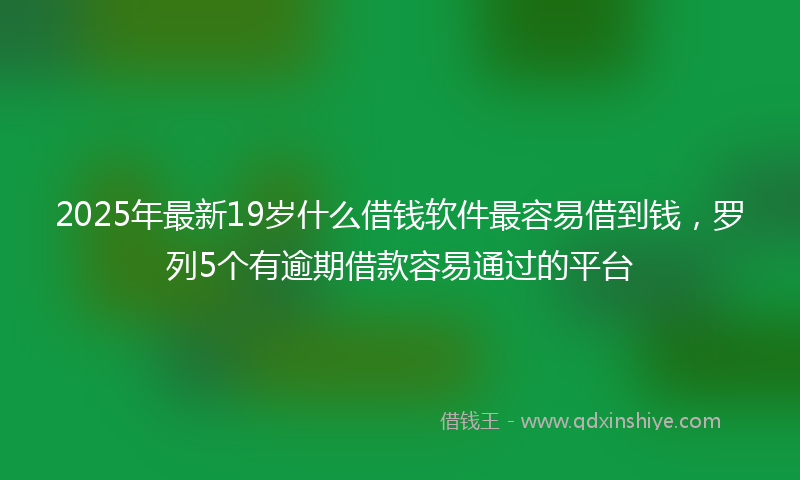 2025年最新19岁什么借钱软件最容易借到钱，罗列5个有逾期借款容易通过的平台