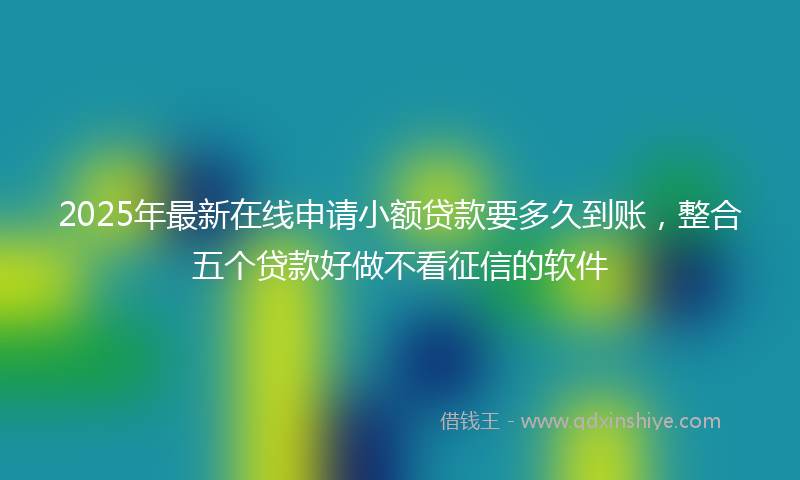 2025年最新在线申请小额贷款要多久到账，整合五个贷款好做不看征信的软件