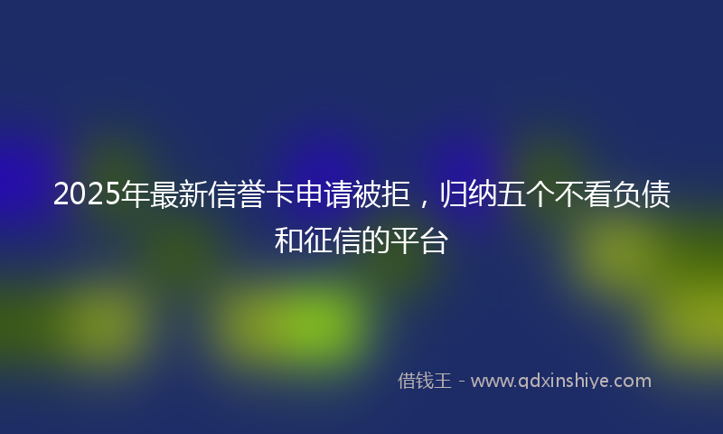 2025年最新信誉卡申请被拒，归纳五个不看负债和征信的平台