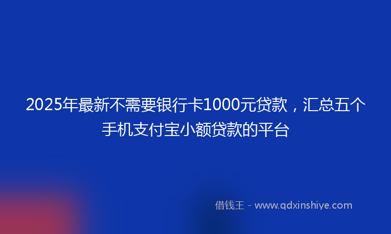 2025年最新不需要银行卡1000元贷款，汇总五个手机支付宝小额贷款的平台