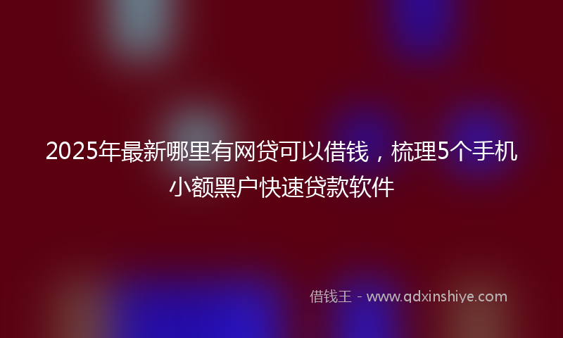 2025年最新哪里有网贷可以借钱，梳理5个手机小额黑户快速贷款软件