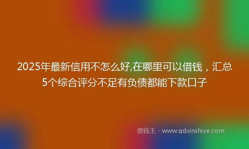 2025年最新信用不怎么好,在哪里可以借钱，汇总5个综合评分不足有负债都能下款口子