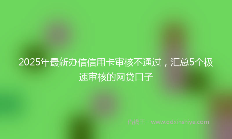 2025年最新办信信用卡审核不通过，汇总5个极速审核的网贷口子
