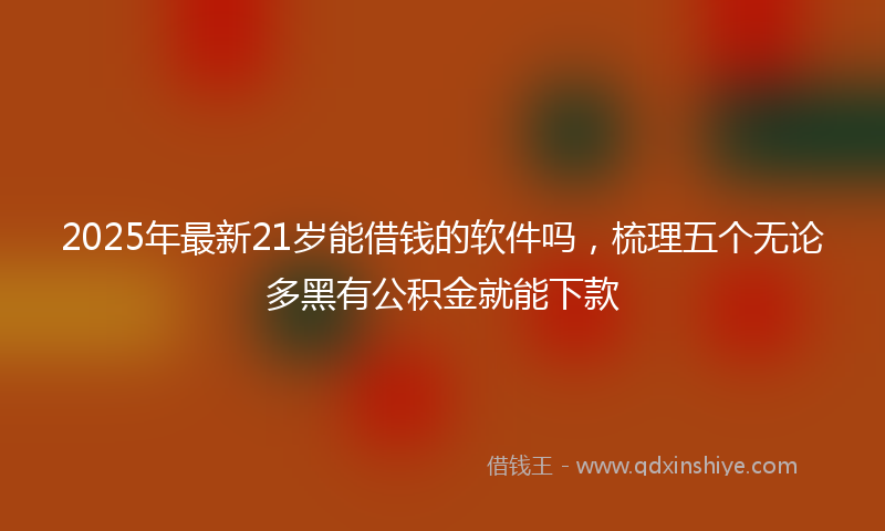 2025年最新21岁能借钱的软件吗，梳理五个无论多黑有公积金就能下款