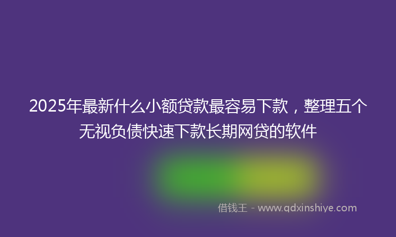 2025年最新什么小额贷款最容易下款，整理五个无视负债快速下款长期网贷的软件
