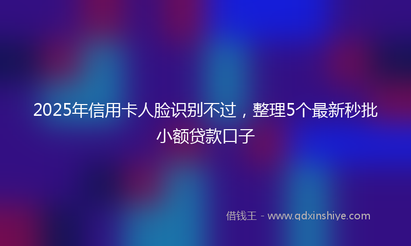 2025年信用卡人脸识别不过，整理5个最新秒批小额贷款口子