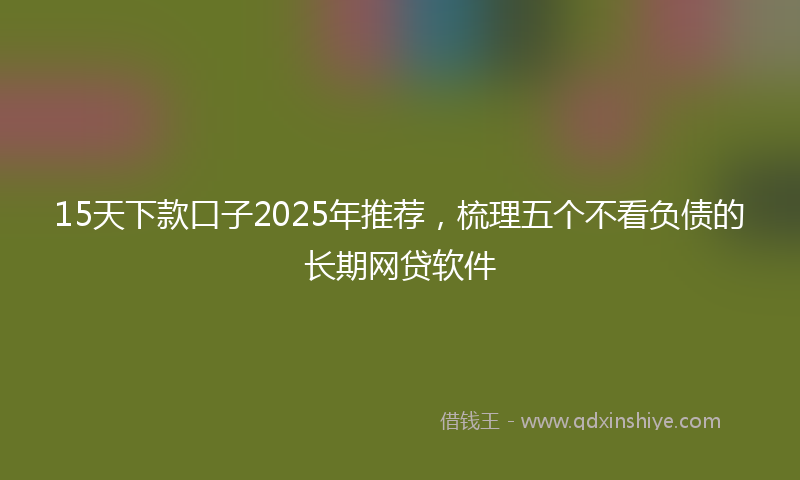 15天下款口子2025年推荐，梳理五个不看负债的长期网贷软件