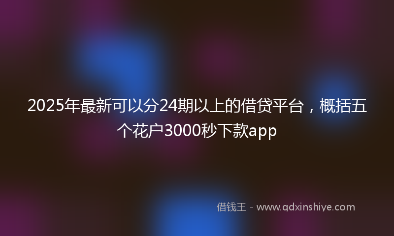 2025年最新可以分24期以上的借贷平台，概括五个花户3000秒下款app