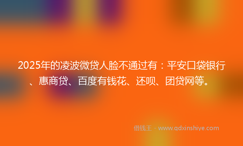 2025年的凌波微贷人脸不通过有：平安口袋银行、惠商贷、百度有钱花、还呗、团贷网等。