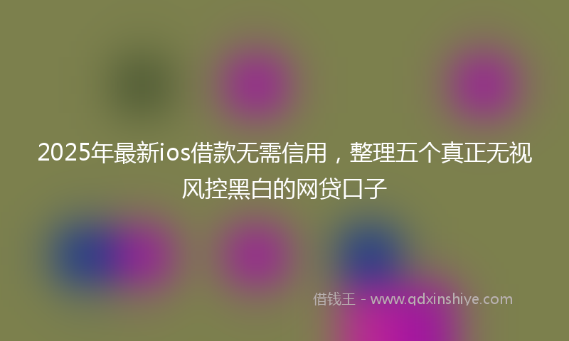 2025年最新ios借款无需信用，整理五个真正无视风控黑白的网贷口子